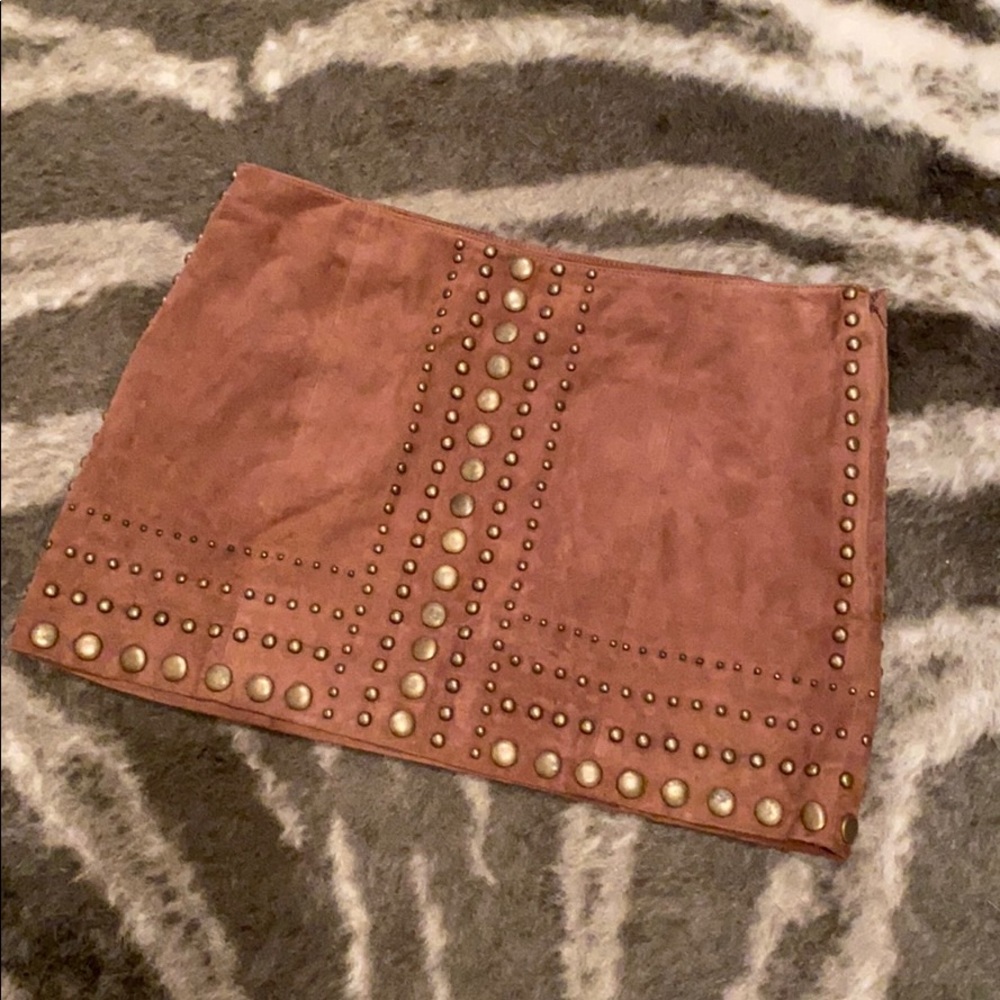 Haute hippie goat leather skirt